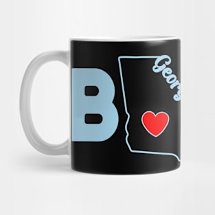 Georgia Born with State Outline of Georgia in the word Born Mug